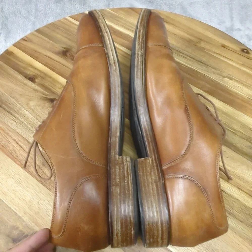 Cole Haan Harrison Mens Size 12 M Shoes Brown Leather Cap‎ Toe Lace Up Oxford